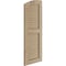Ekena Millwork Timberthane Rough Sawn 2 Equal Louver w/Elliptical Top Faux Wood Shutters, 12Wx52H, 48 Low Side, PR SHULVL12X52RSPR - alternate 2